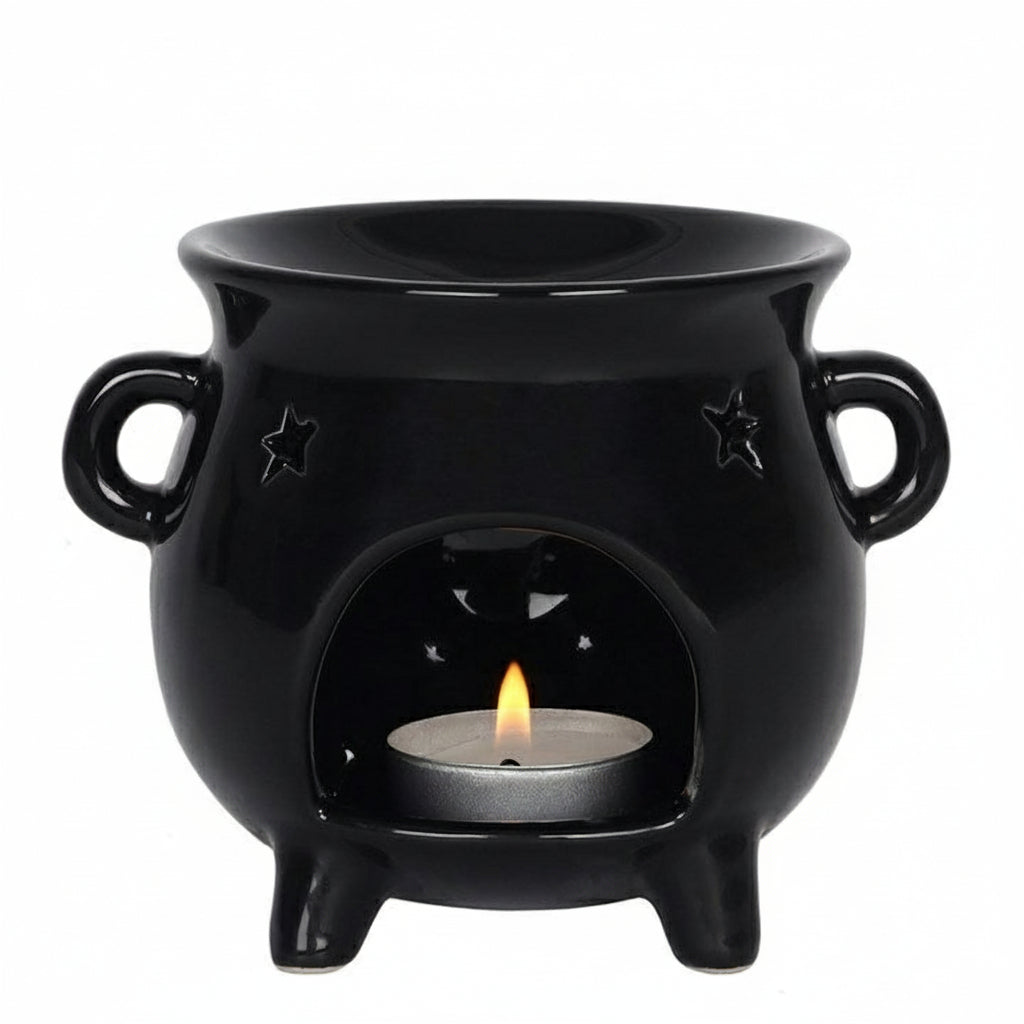 Shiny Black Ceramic Oil Burner