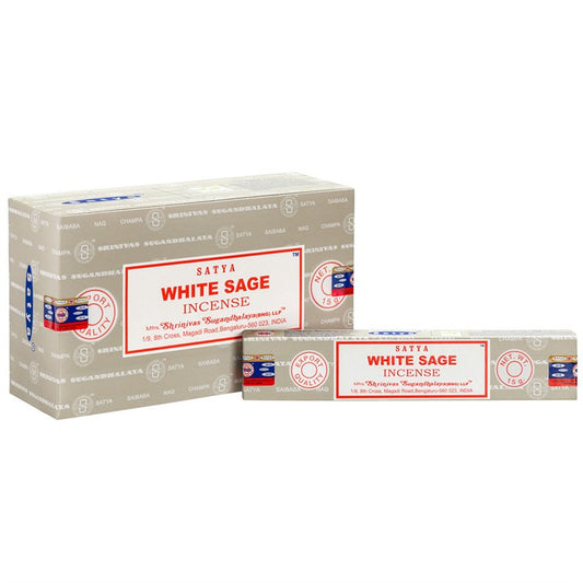 *Set of 12 White Sage Incense Sticks by Satya (12/50)