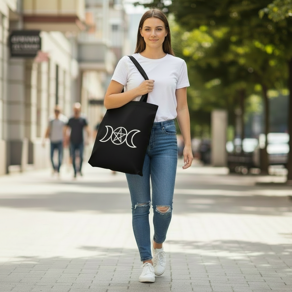 Triple Moon Polycotton Tote Bag