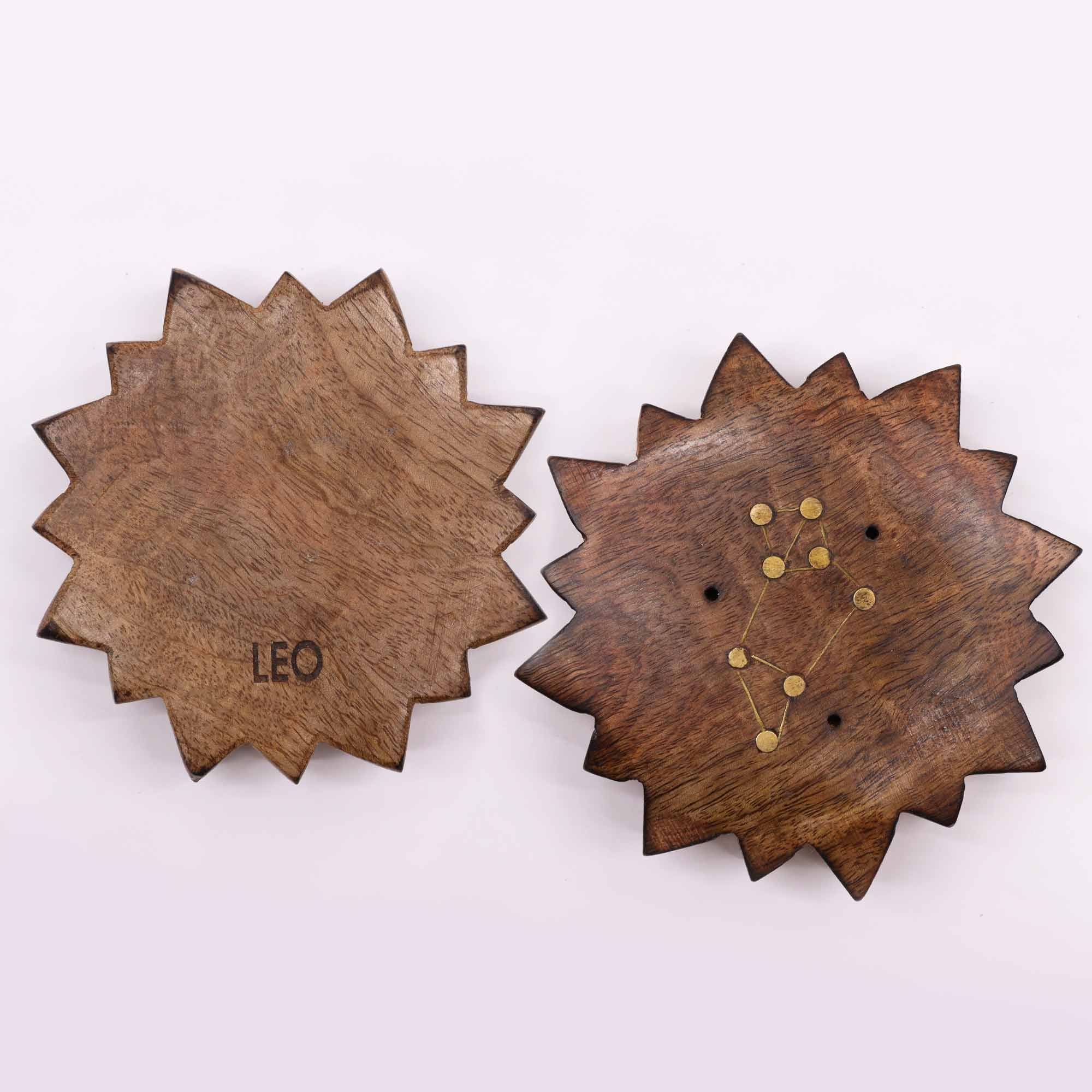 Engraved and Brass Zodiac Sign Incense Burner - Sun