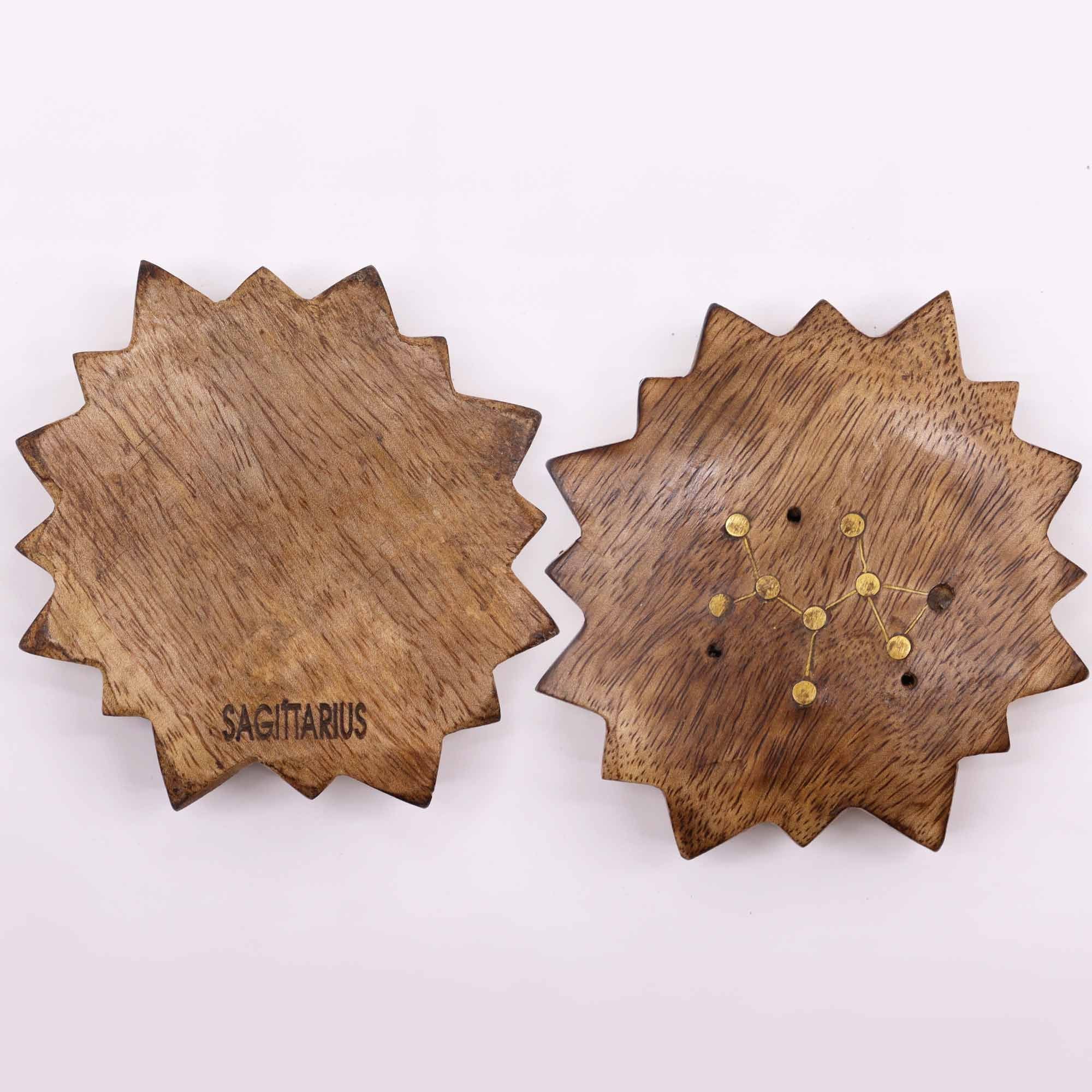 Engraved and Brass Zodiac Sign Incense Burner - Sun