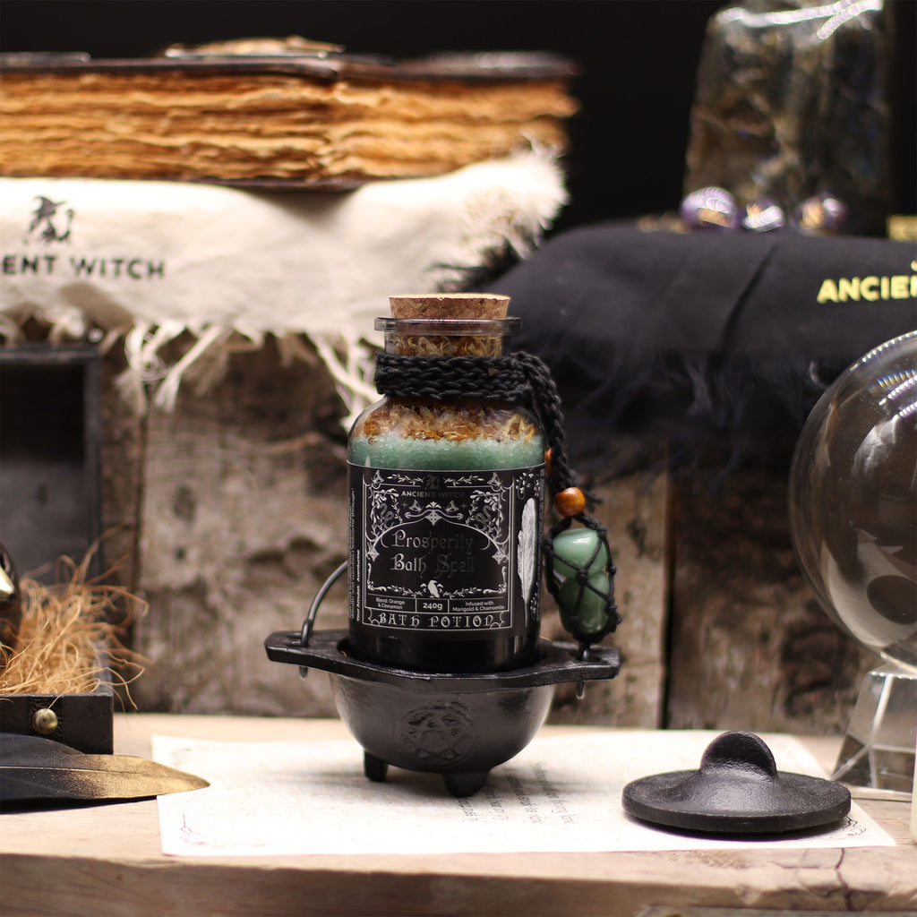 Aventurine Bath Salts & Crystal Amulet - Prosperity Ritual Set