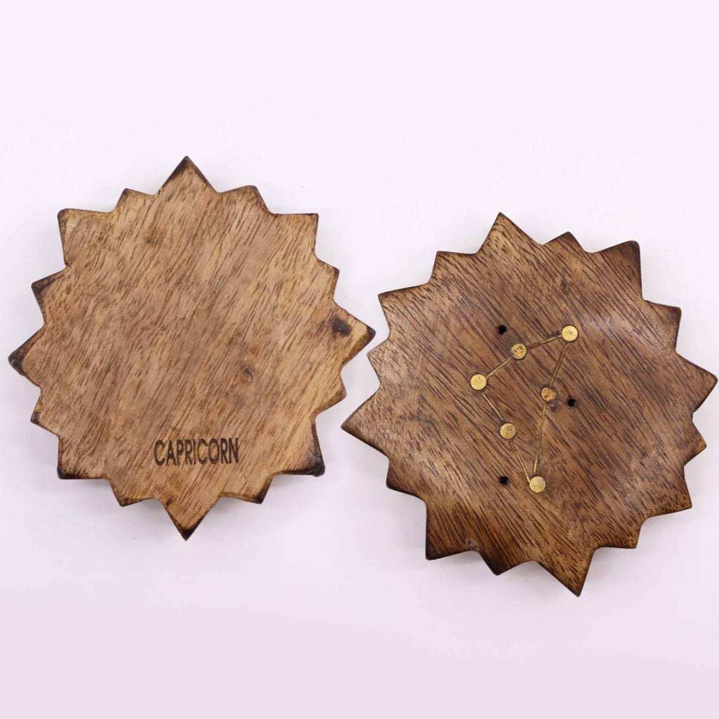 Engraved and Brass Zodiac Sign Incense Burner - Sun