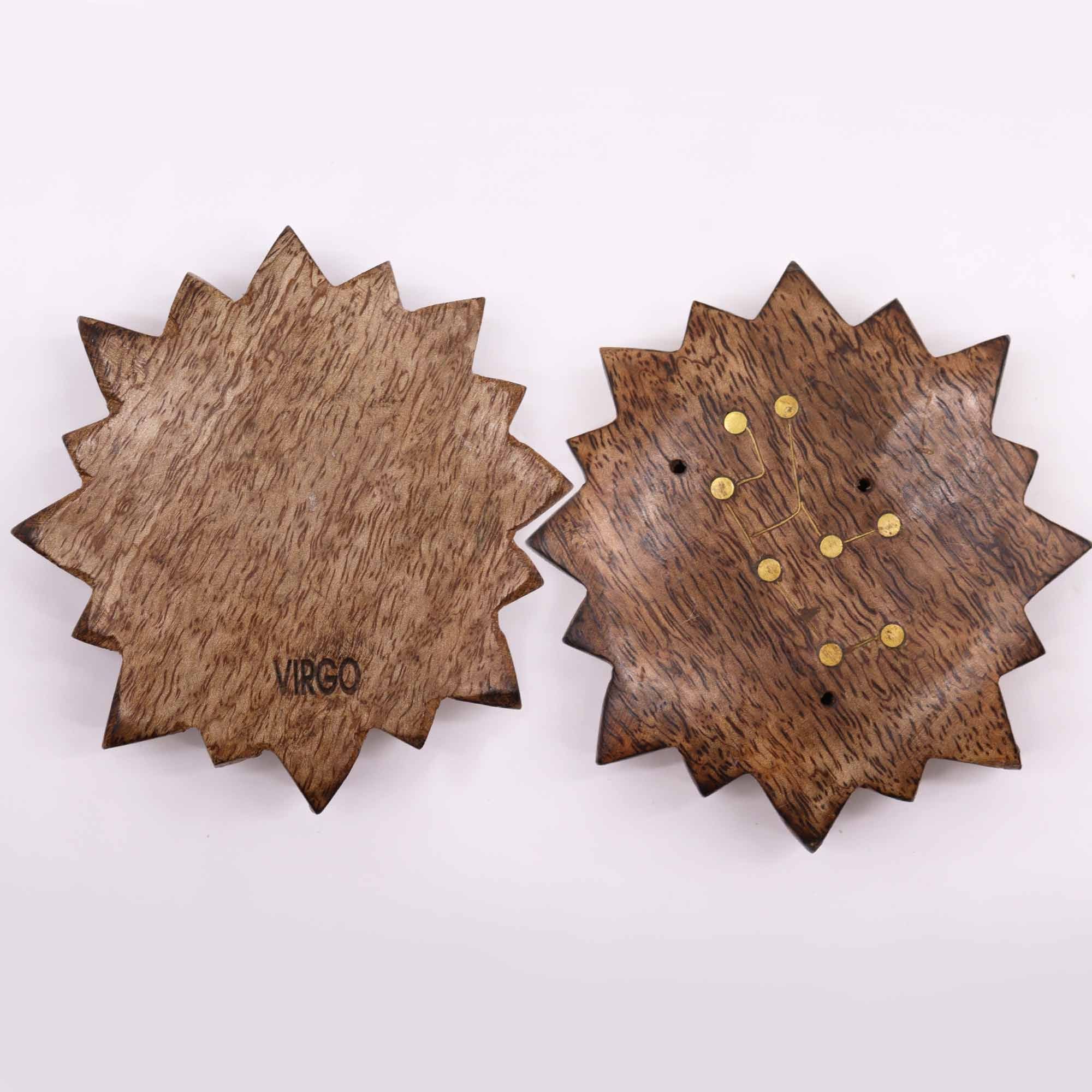 Engraved and Brass Zodiac Sign Incense Burner - Sun