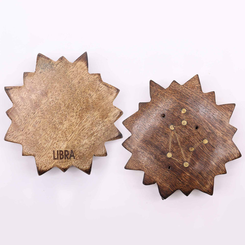 Engraved and Brass Zodiac Sign Incense Burner - Sun