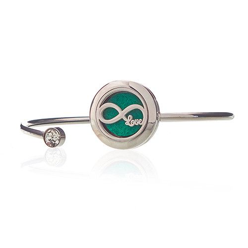 Infinite love fragrance diffuser crystal bracelet with 20mm lava stone and rose quartz