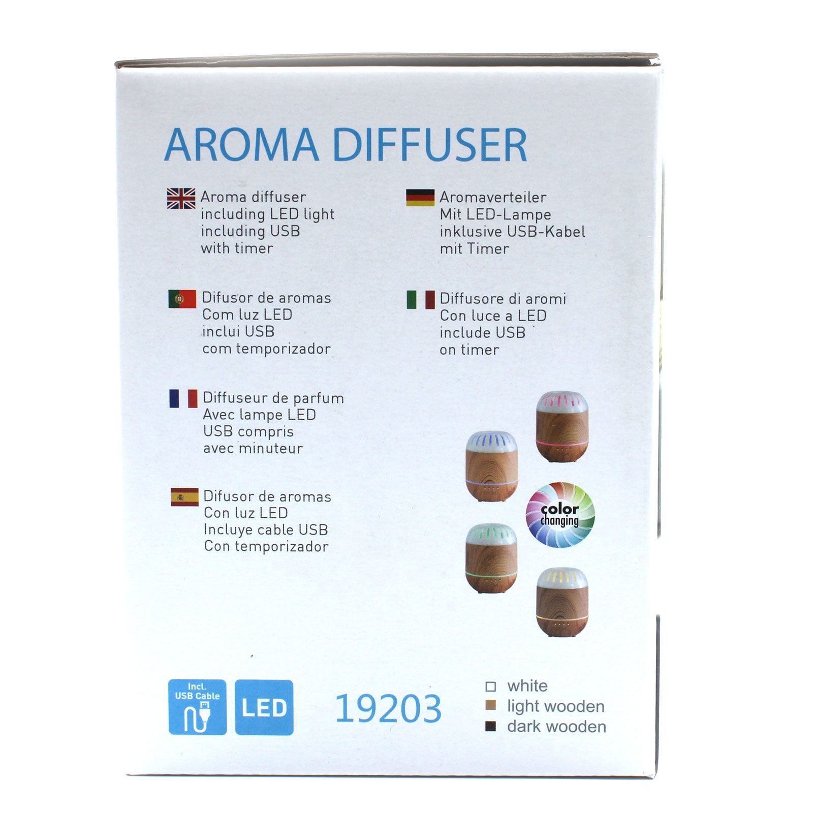 Copenhagen atomiser diffuser showing LED light colours