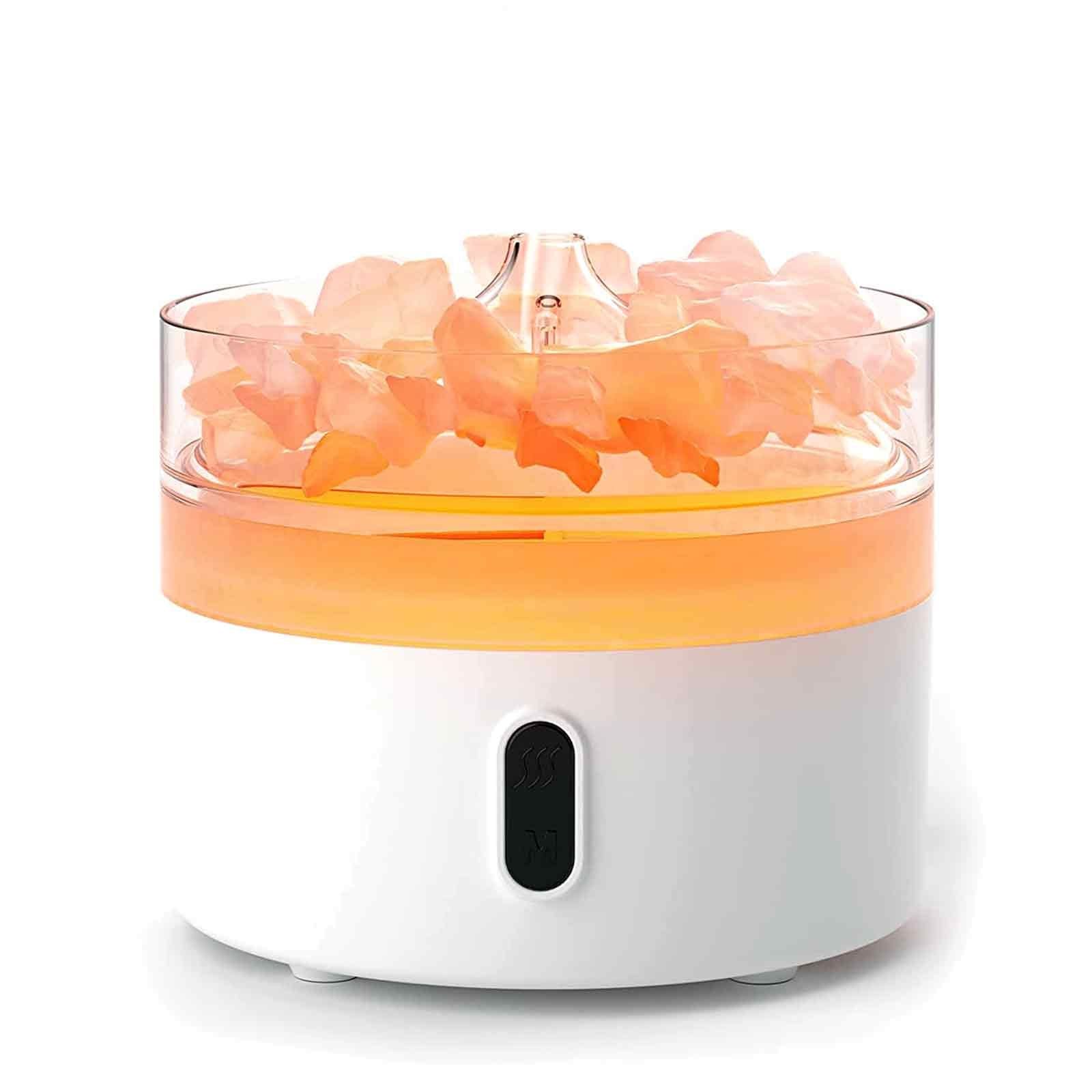 Himalayan salt aroma diffuser with flame effect and USB-C charging