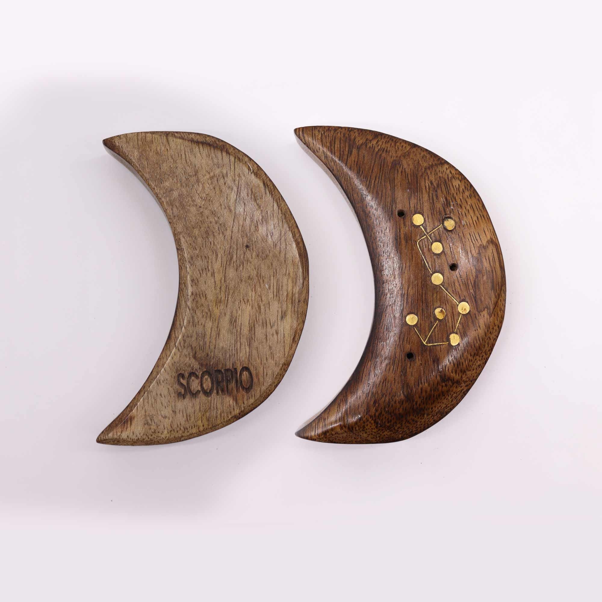 Engraved and Brass Zodiac Sign Incense Burner - Moon