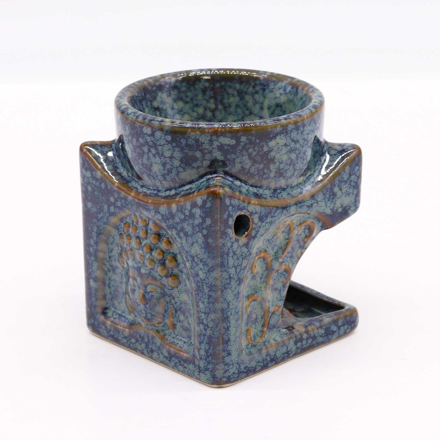 Square Buddha Fragrance Warmer - Dusty Blue