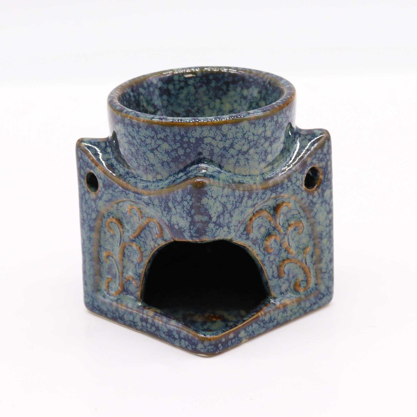 Square Buddha Fragrance Warmer - Dusty Blue
