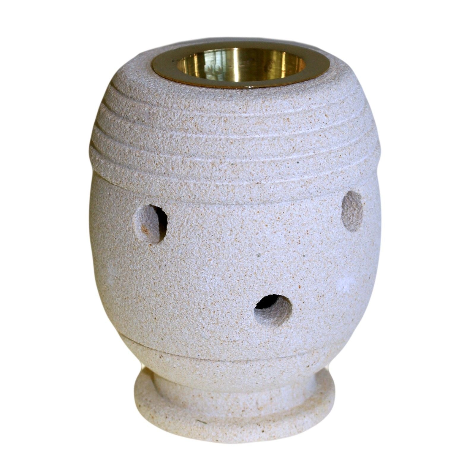 oil warmer with textured surface and holes on a white background