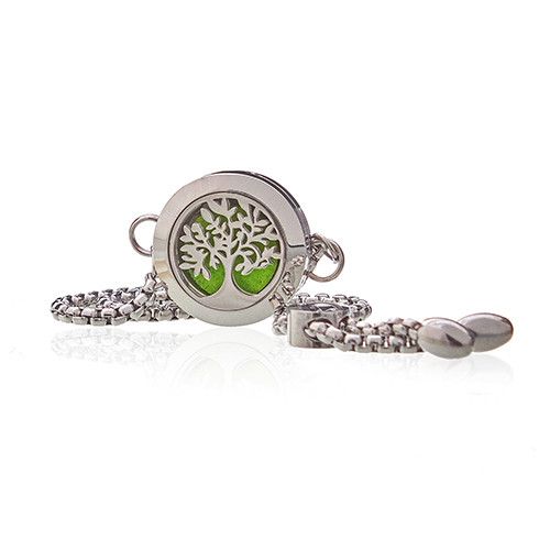 Tree of Life fragrance diffuser bracelet with 20mm lava stone pendant