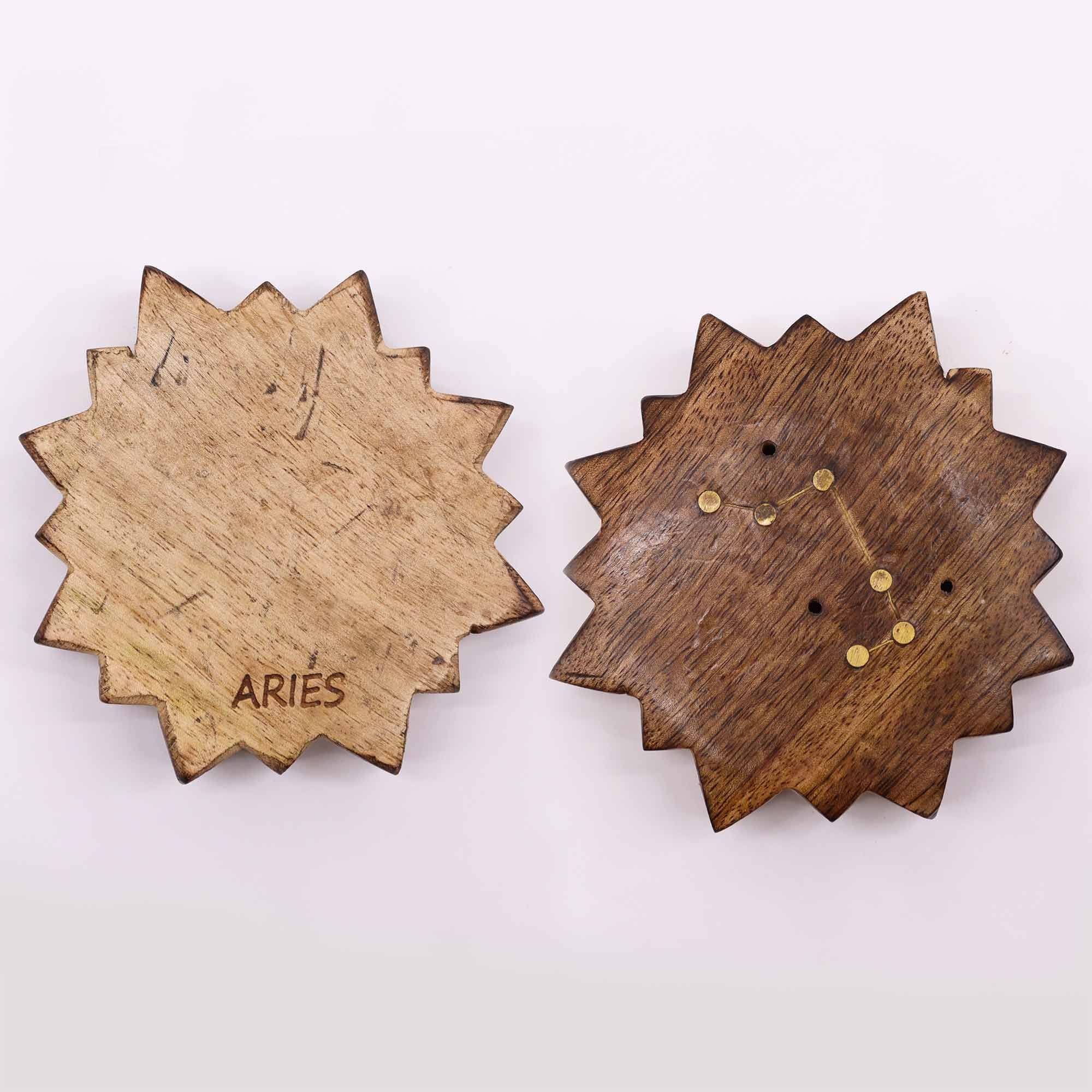 Engraved and Brass Zodiac Sign Incense Burner - Sun