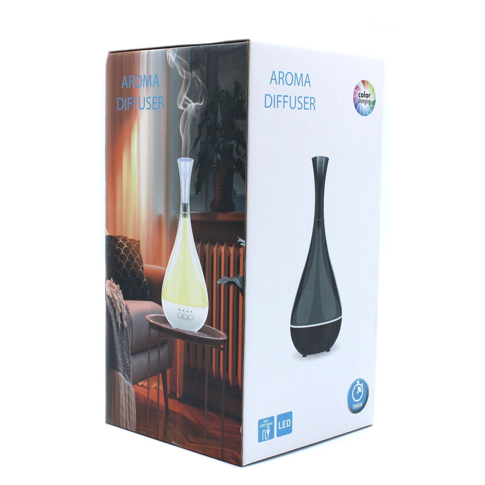 120ml ultrasonic aroma diffuser with 4 LED colours and smart timer function
