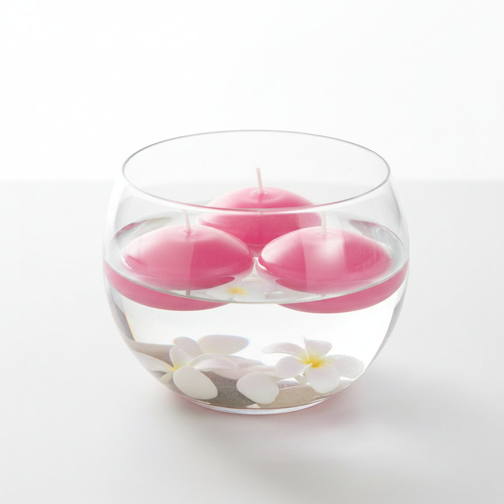 3x Large Floating Candle - Pink