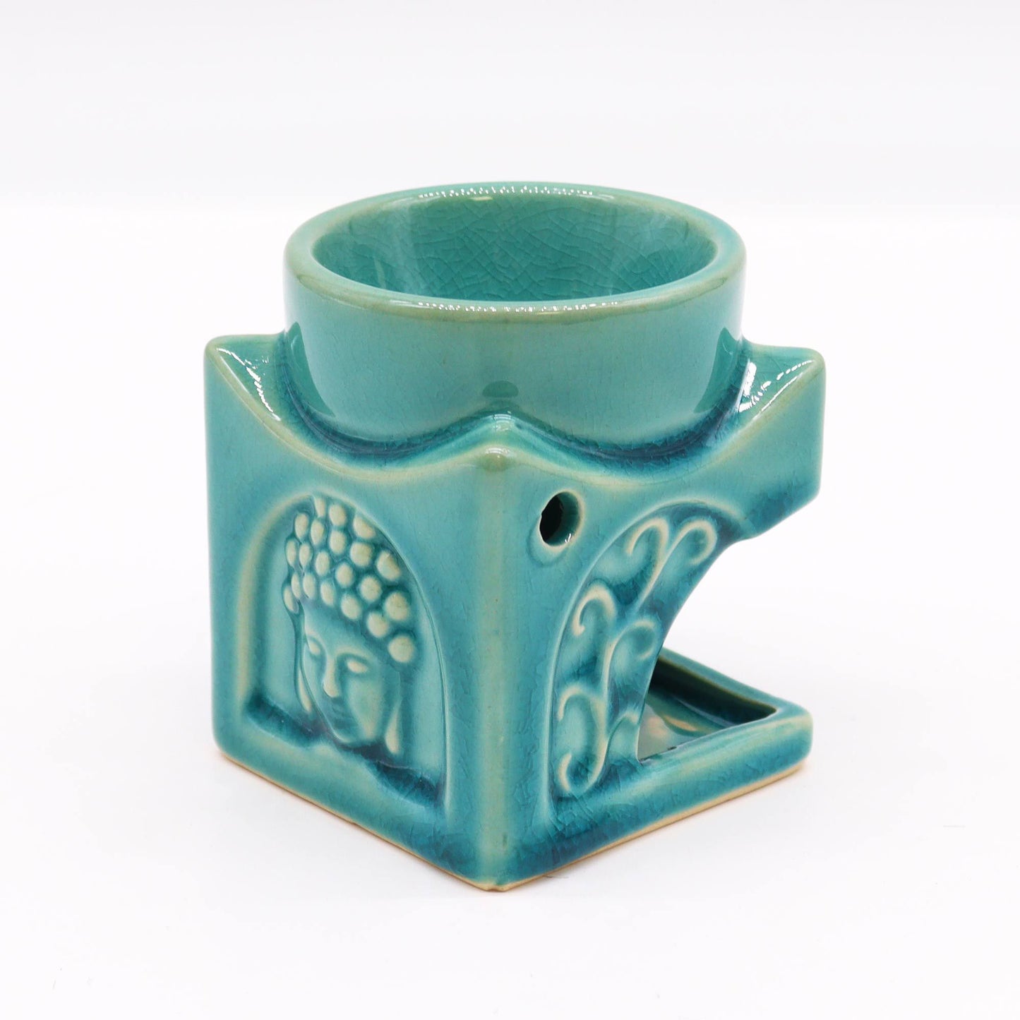 Square Buddha Fragrance Warmer - Soft Turquoise