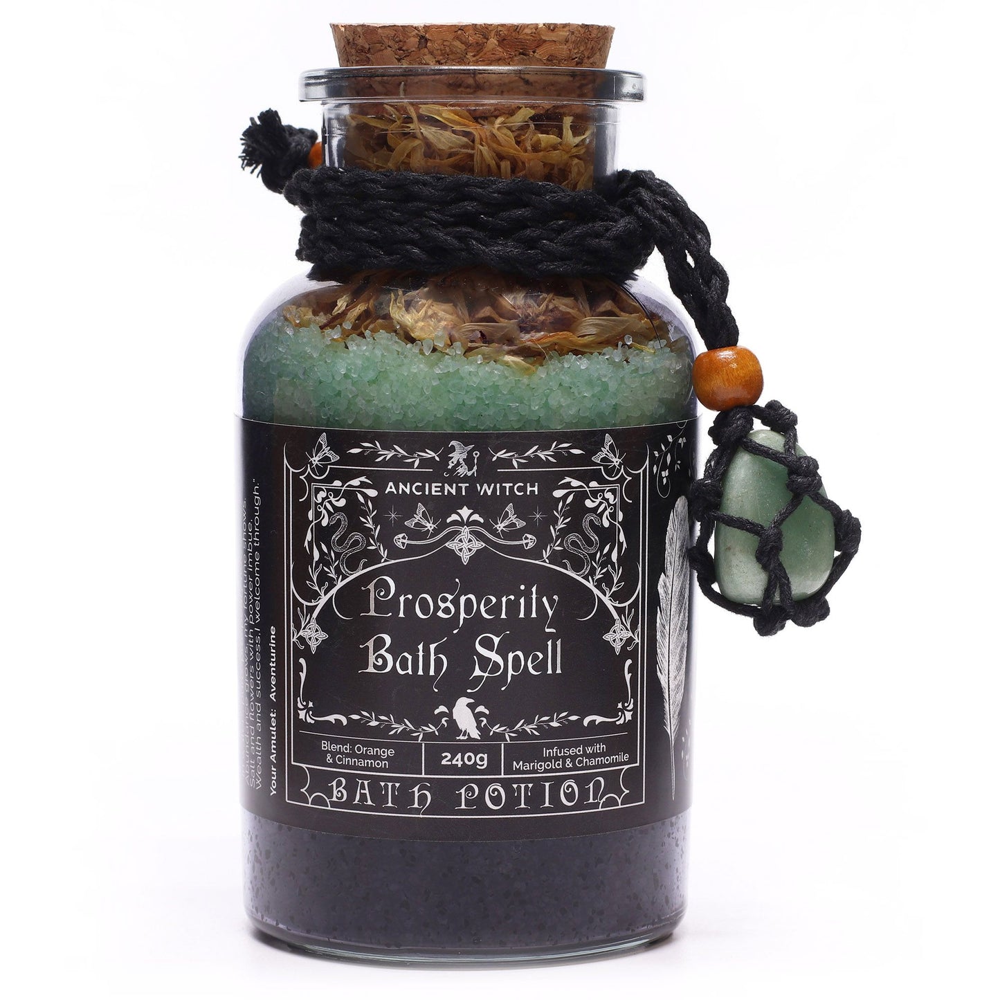Aventurine Bath Salts & Crystal Amulet - Prosperity Ritual Set