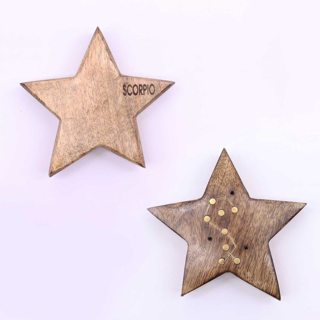 Engraved and Brass Zodiac Sign Incense Burner- Star