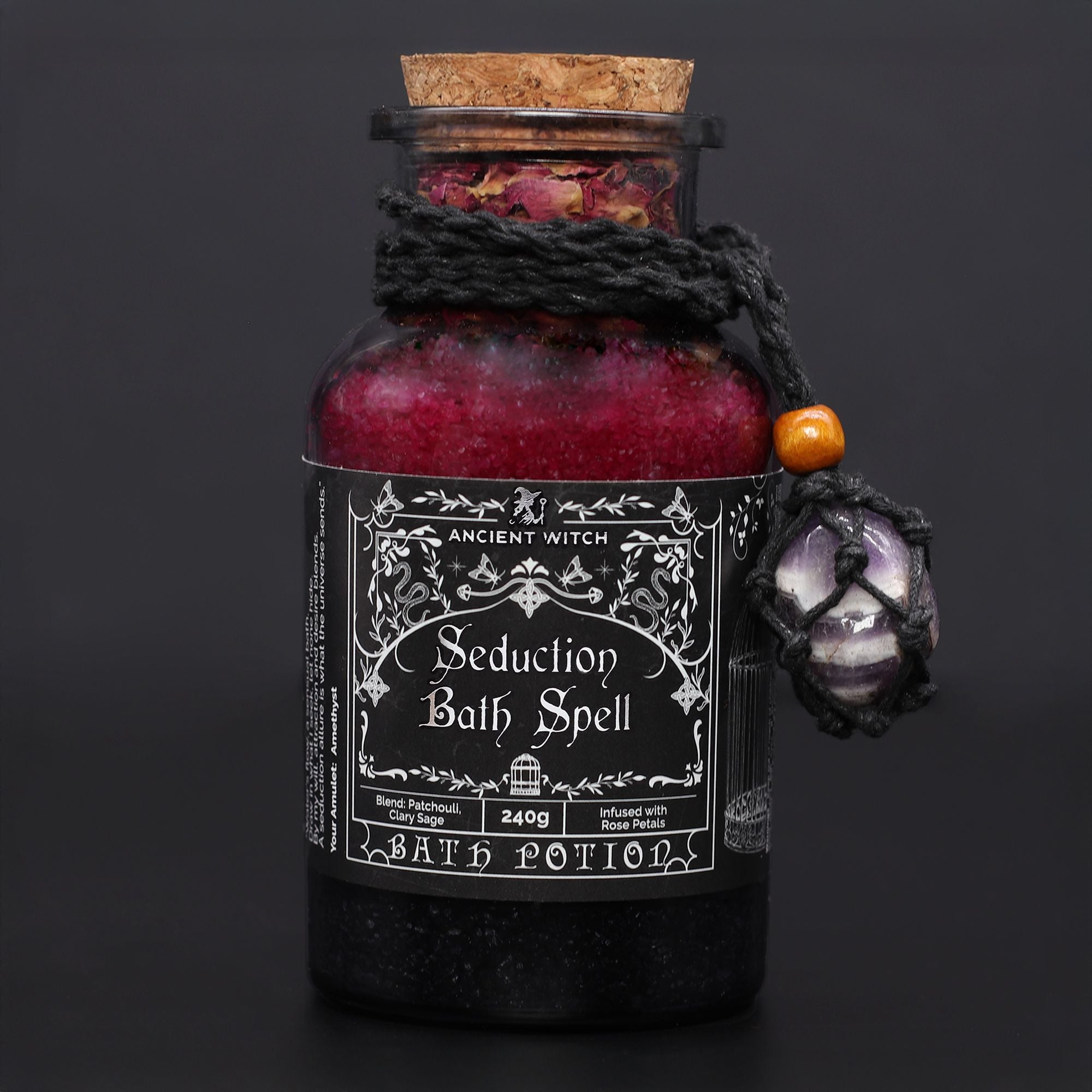 Amethyst Bath Salts & Crystal Amulet - Seduction Ritual Set