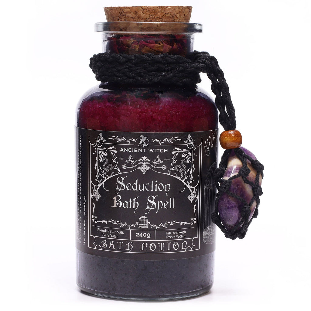 Amethyst Bath Salts & Crystal Amulet - Seduction Ritual Set