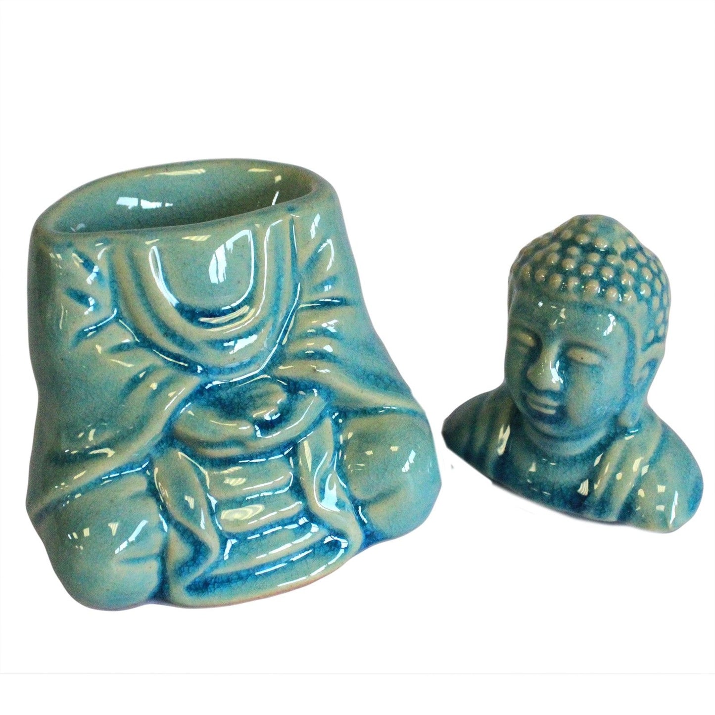 Sitting Buddha Fragrance Warmer - Blue