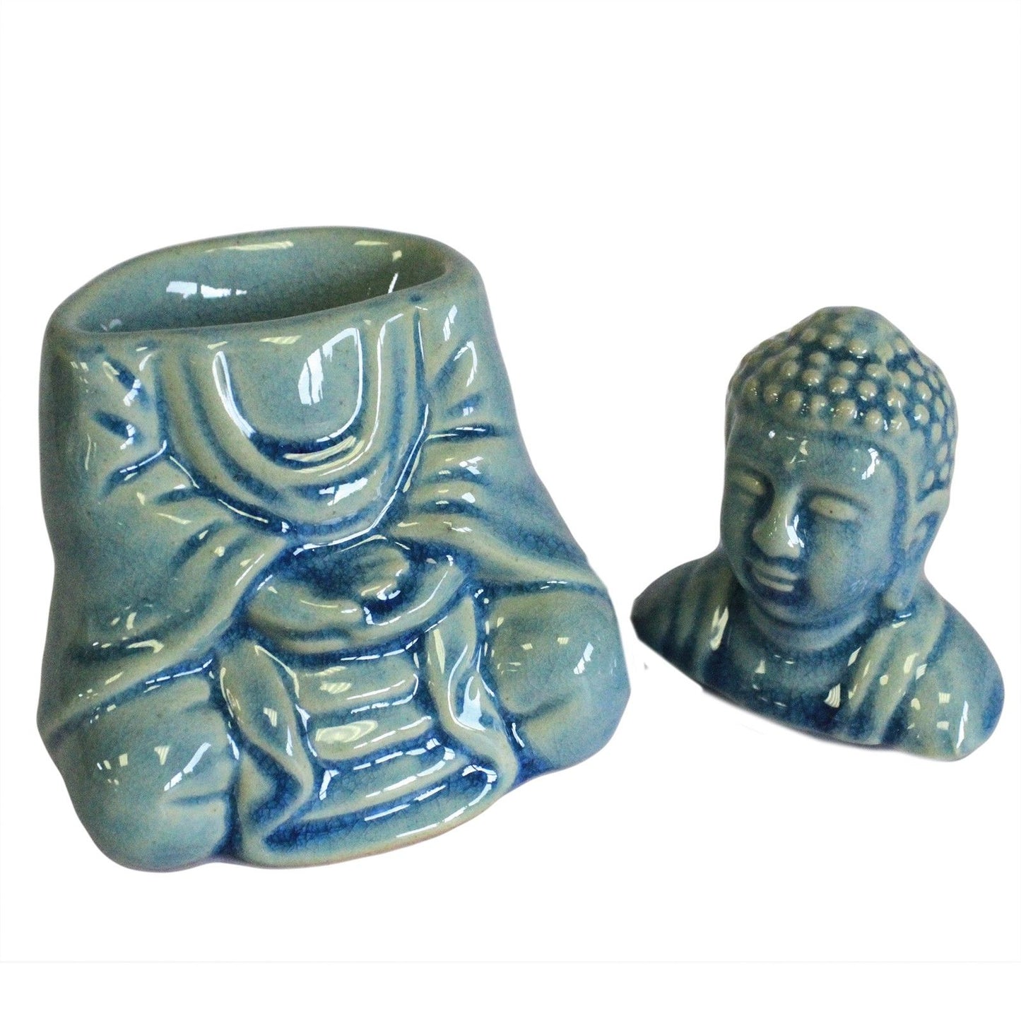 Sitting Buddha Fragrance Warmer - Blue