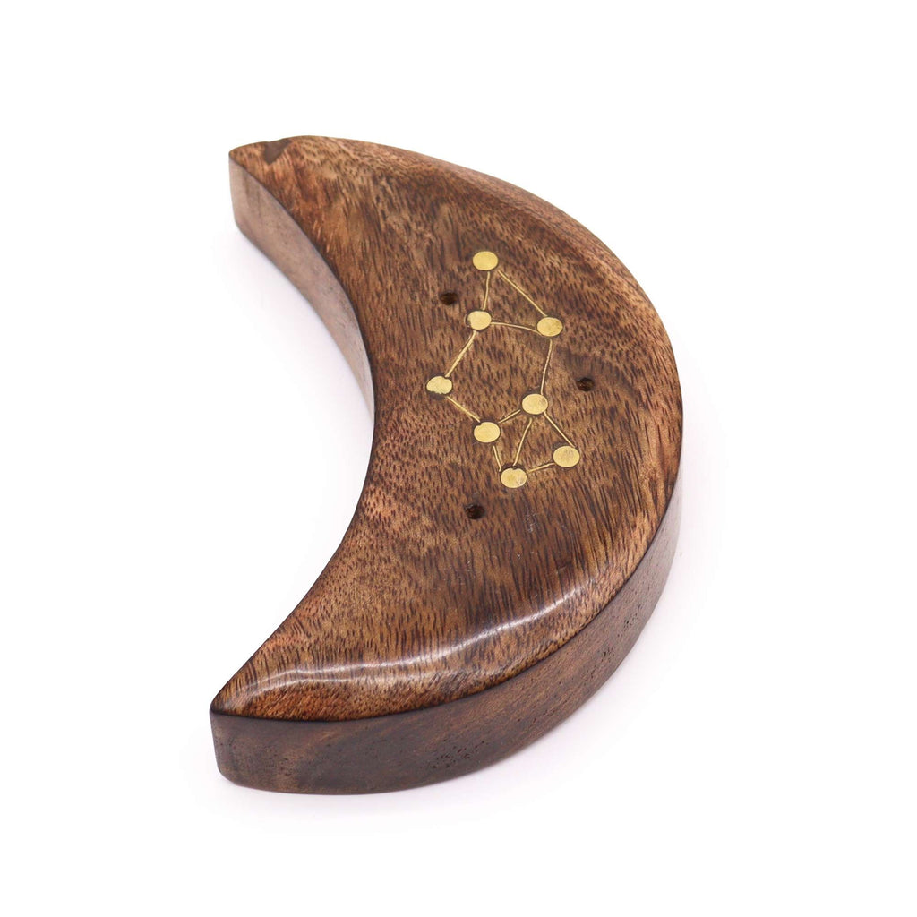 Engraved and Brass Zodiac Sign Incense Burner - Moon