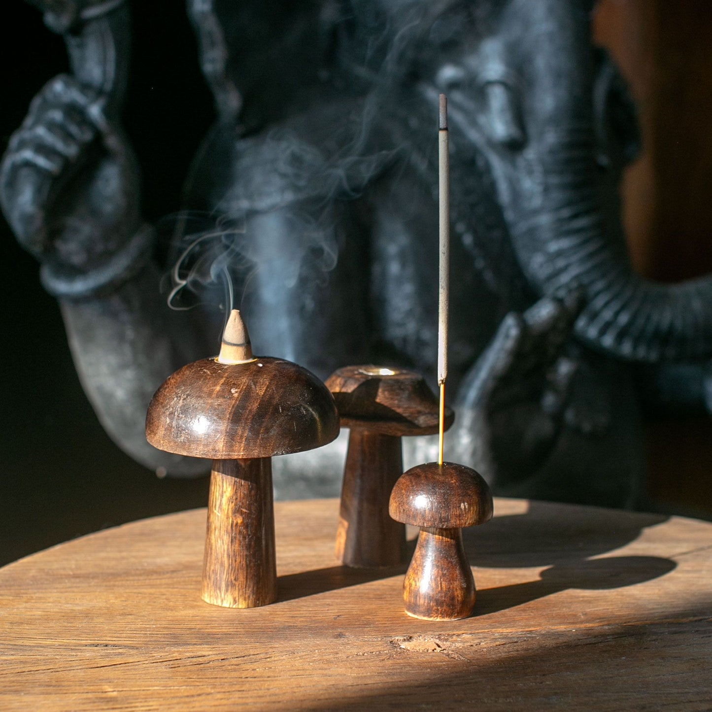 Set of 3 Mini Incense Mushroo (8cm 7cm 6.5cmms)