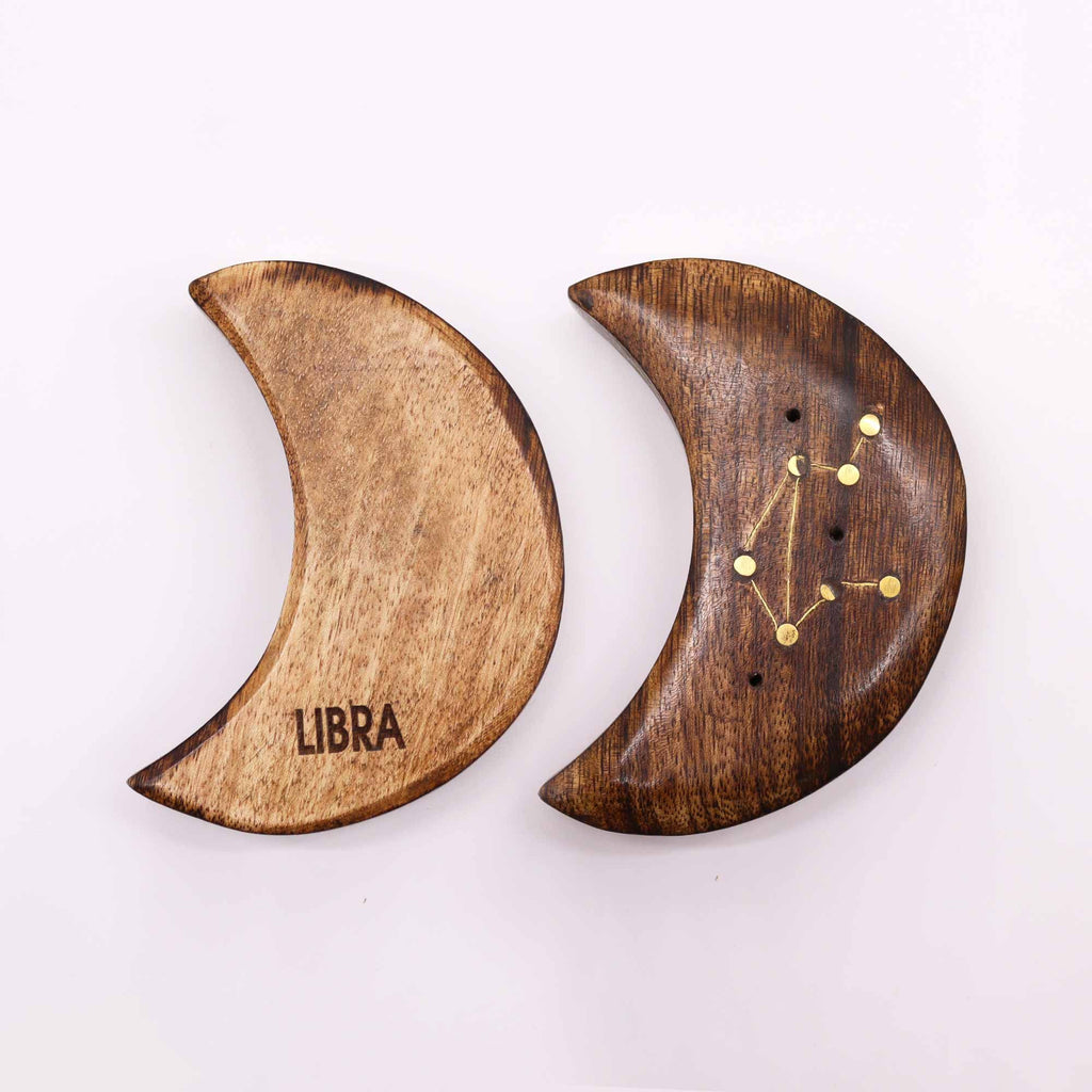 Engraved and Brass Zodiac Sign Incense Burner - Moon