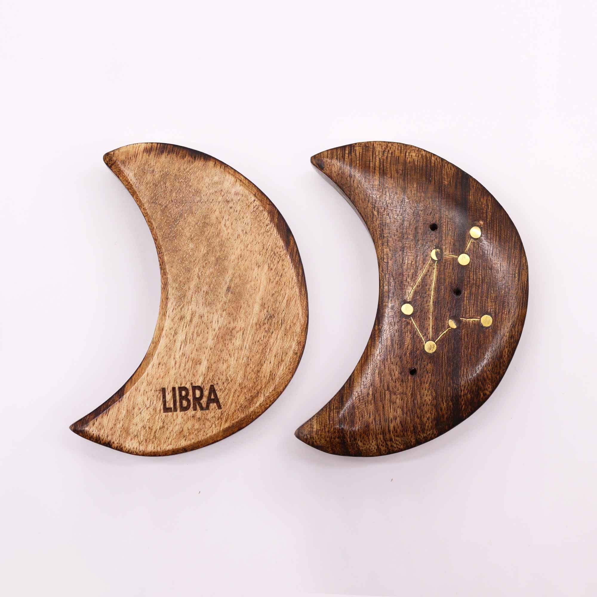 Engraved and Brass Zodiac Sign Incense Burner - Moon