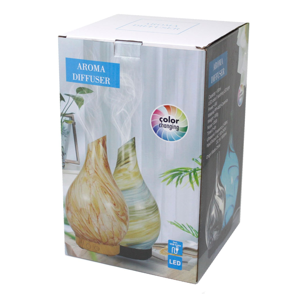 Ibiza USB aroma diffuser showing infinity LED light design