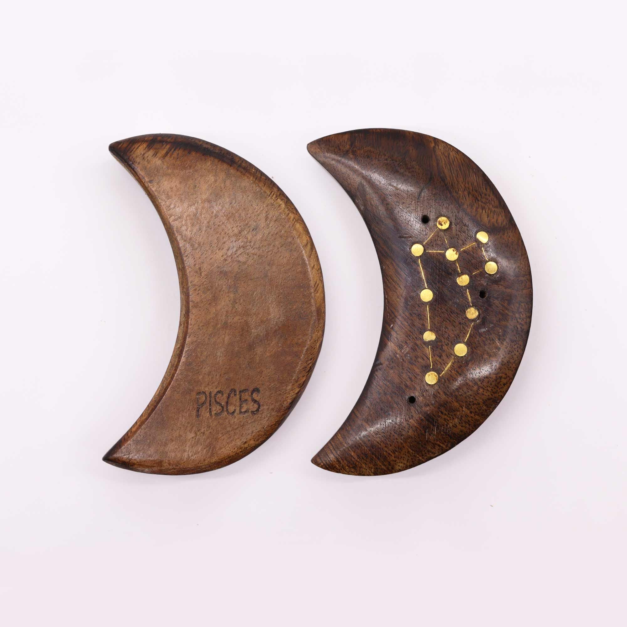 Engraved and Brass Zodiac Sign Incense Burner - Moon