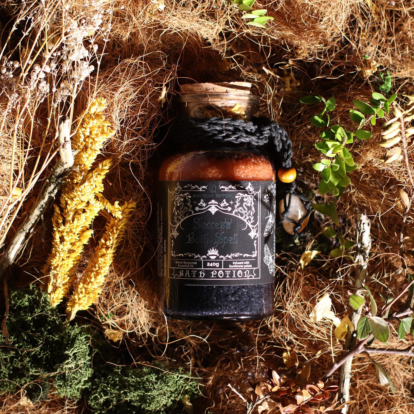 Citrine Bath Salts & Crystal Amulet - Success Ritual Set